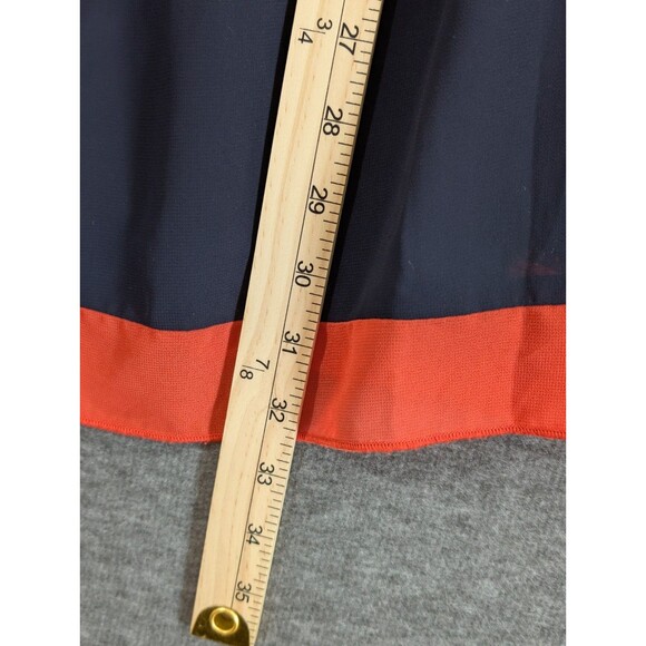 Sweet Storm Dress Peek a Boo Sleeve Navy Orange Detail Womans Size Small - Picture 12 of 16